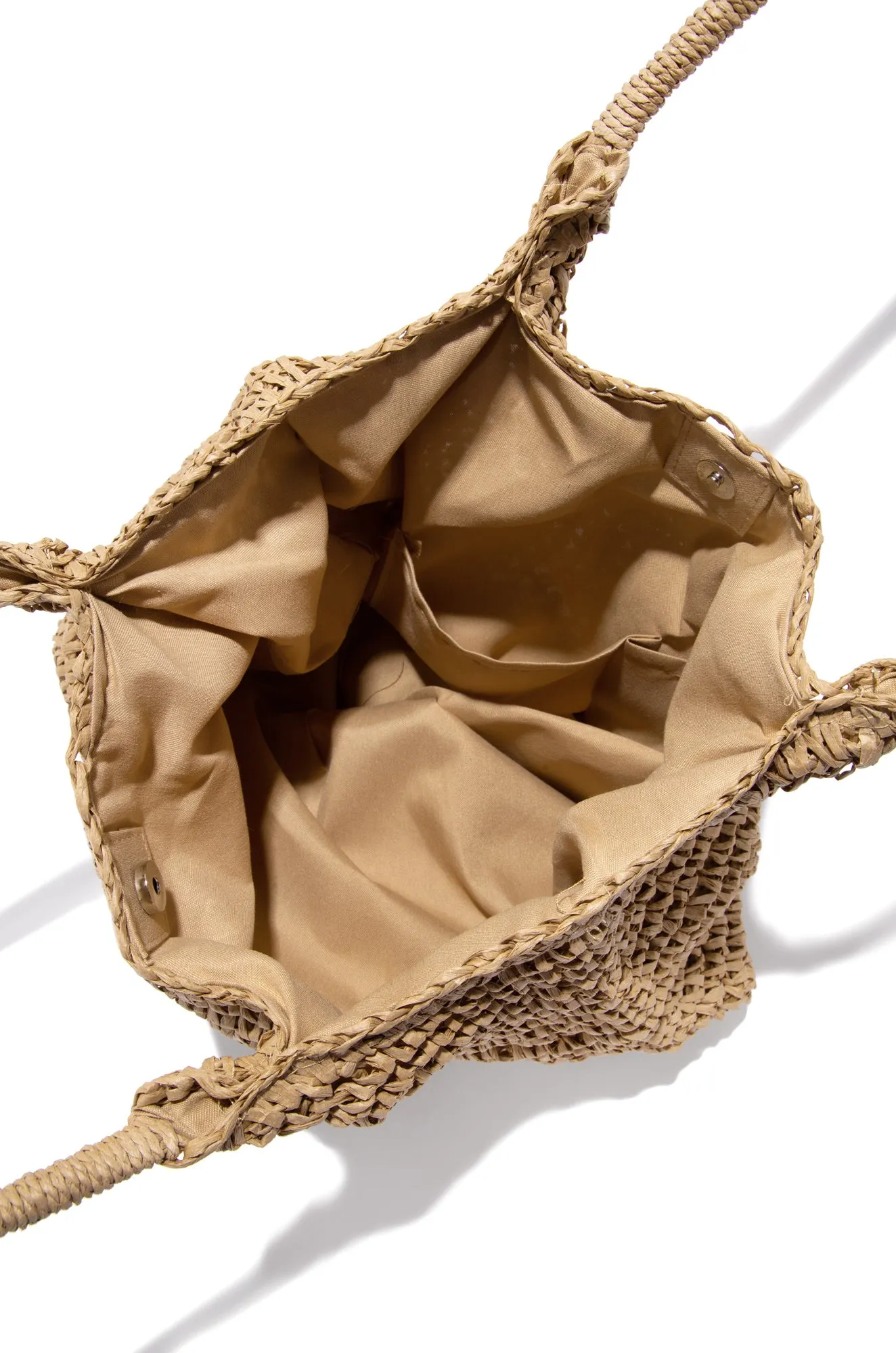 Playa Tulum Woven Straw Shoulder Beach Bag - Tan