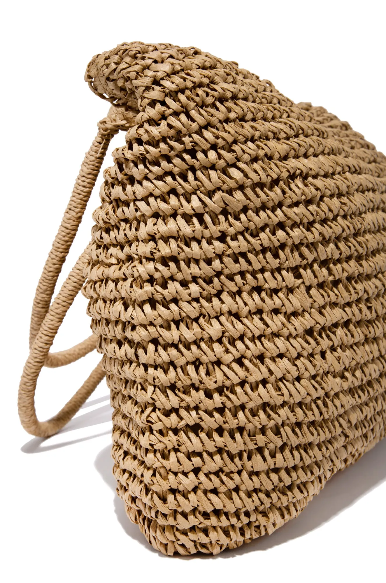Playa Tulum Woven Straw Shoulder Beach Bag - Tan