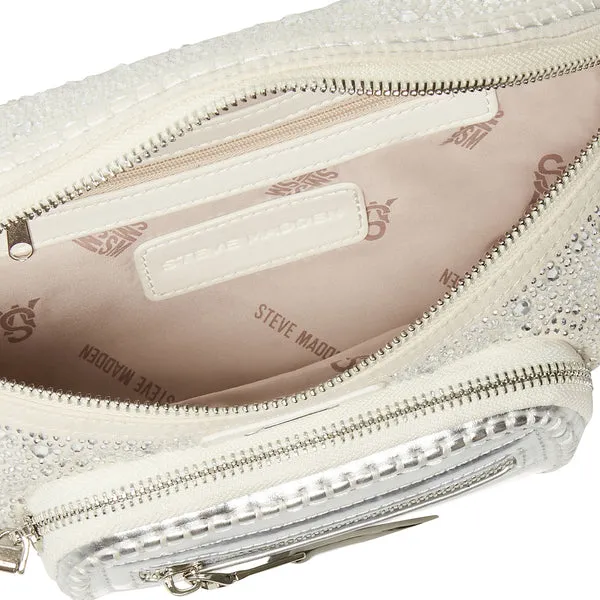 STEVE MADDEN BDOUBLER CROSSBODY BAG IN SILVER