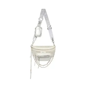 STEVE MADDEN BDOUBLER CROSSBODY BAG IN SILVER