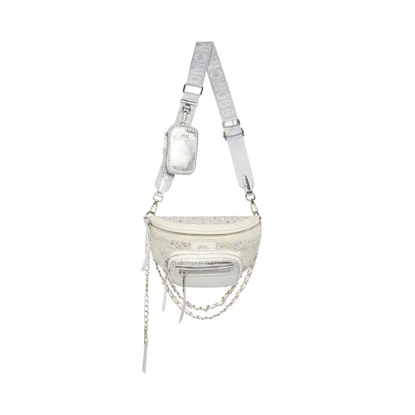 STEVE MADDEN BDOUBLER CROSSBODY BAG IN SILVER
