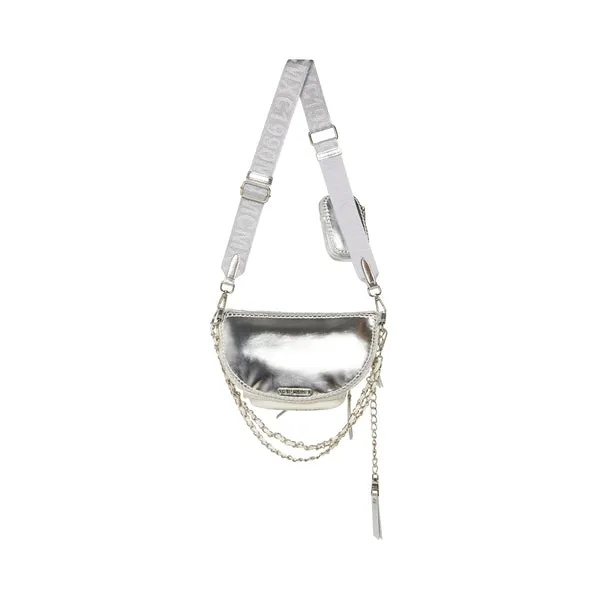STEVE MADDEN BDOUBLER CROSSBODY BAG IN SILVER