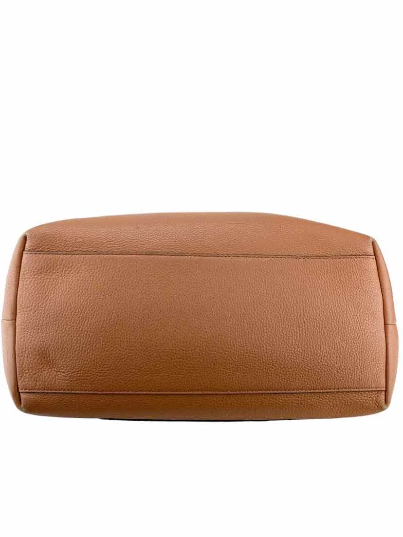 Tory Burch, Women's Chelsea Pebbled Leather Slouchy Tote Bag, Saddle