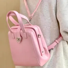 UAKISS  -  Pink Sweet Cool Girls Casual Schoolbags Korean New Preppy Women Fashion Handbags Y2k Aesthetic Chic Heart Backpacks for Students