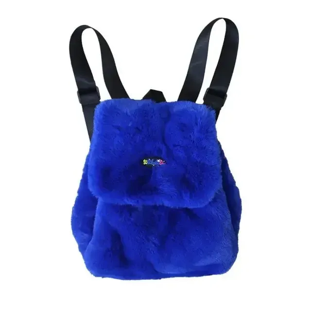 UAKISS  - Student All Match Kawaii Leopard Women's Bags Y2k Aesthetic Fluffy Personality Schoolbags Japanese Casual Drawstring Backpacks