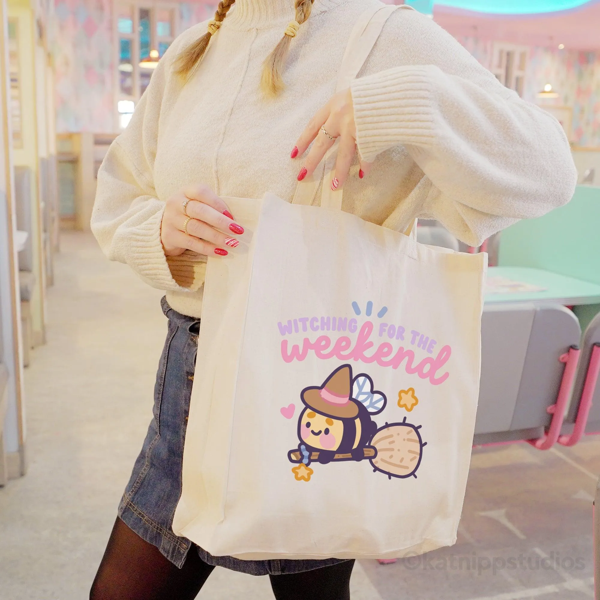 Witchin' for the weekend! Kawaii Bumblebutt Magical Totebag